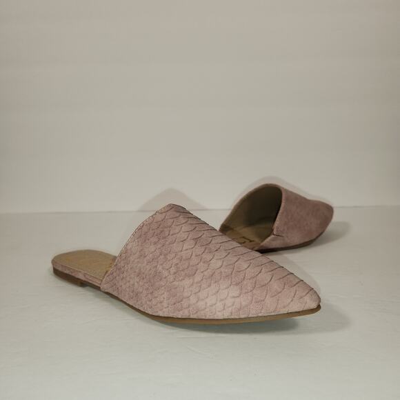 CCOCCI Mule Flats Women 8 ISABELLA Dusty Pink Lilac Textured Mermaid Boho Pastel - Picture 1 of 11